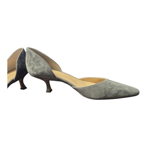 Share Ann Taylor Women's Gray Suede CutOutbNip Toe Kitten Heel Pumps sz 8M - Picture 6 of 7